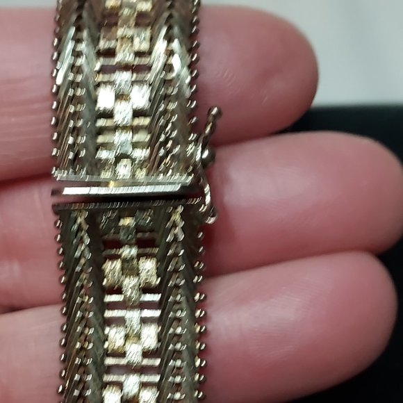 VTG WIDE Riccio Italy Designed 925 Sterling Silver Italian BRACELET by Milor - Picture 7 of 9